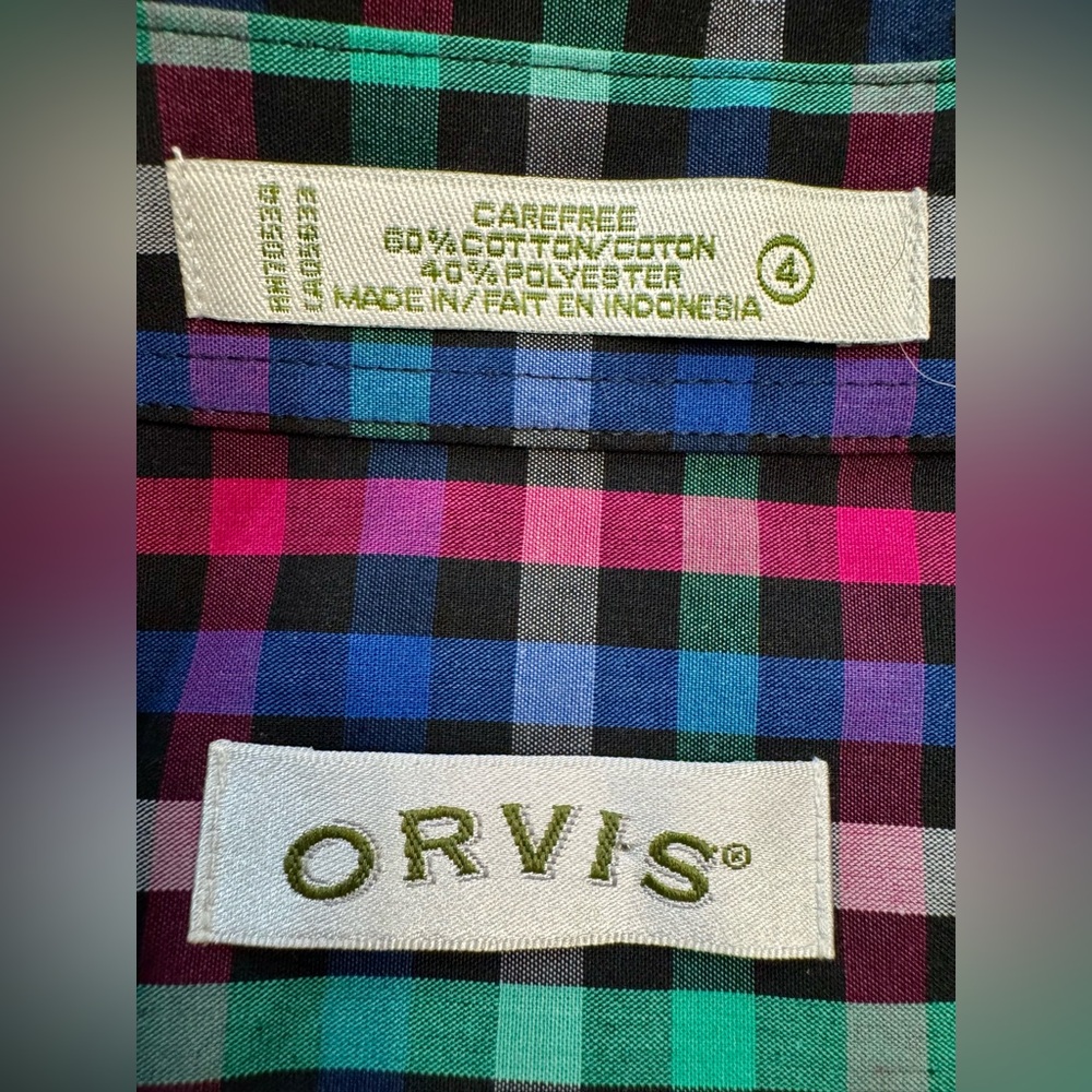 NWT Orvis Vibrant Plaid Women’s Button Down Shirt - Picture 6 of 9